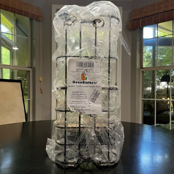 NEW Deco Brothers Pan Lid Tiered Shelf Organizer Countertop Cabinet Bronze NIP - Picture 3 of 11